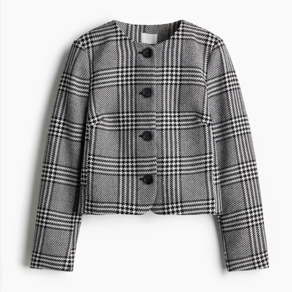H&M Monochrome Checkered Blazer